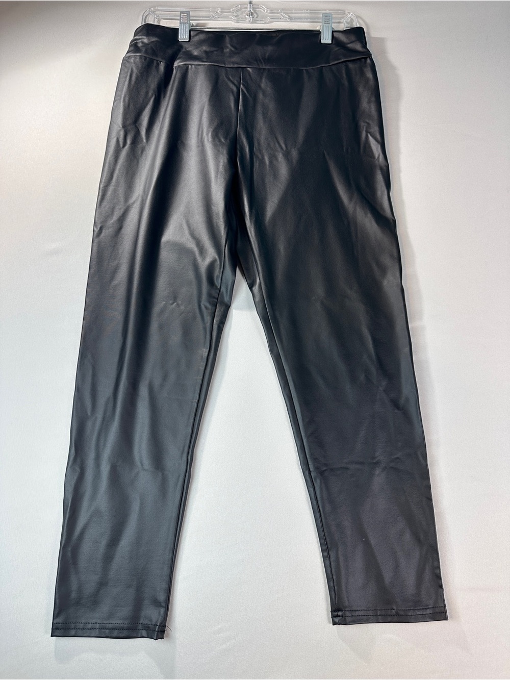 SHEIN Black Faux Leather Capri Pants XL